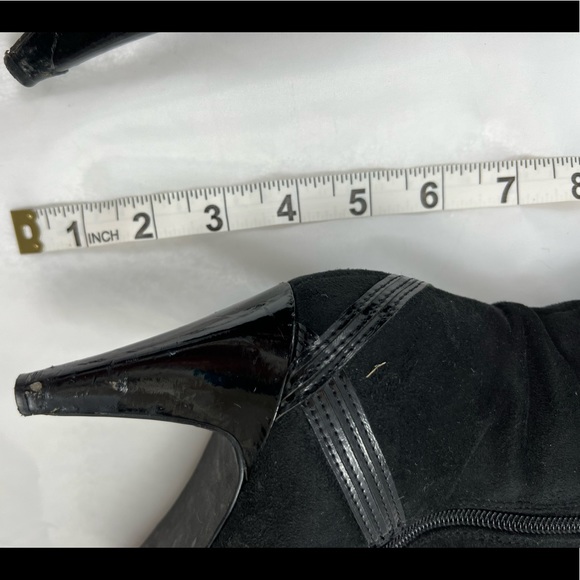 Black Suede high heel boots size 9 - Picture 4 of 6